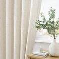 thumbnail image 6 of Fusion Natural Pinch Pleated Linen Curtains 84 Inch Length 2 Panels for Living Room Bedroom Cream Semi Sheer Window Curtain Boho Neutral Back Tab Pinch Pleat Drape with Hooks 84 Inches Long, 6 of 9