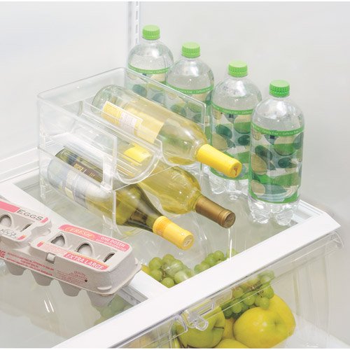 Interdesign Stackable Wine Storage Rack For Refrigerator Kitchen Countertops Holds 2 Bottles Clear Com Interdesign Stackable Wine Storage Rack, Wine Bottle Storage For Fridge