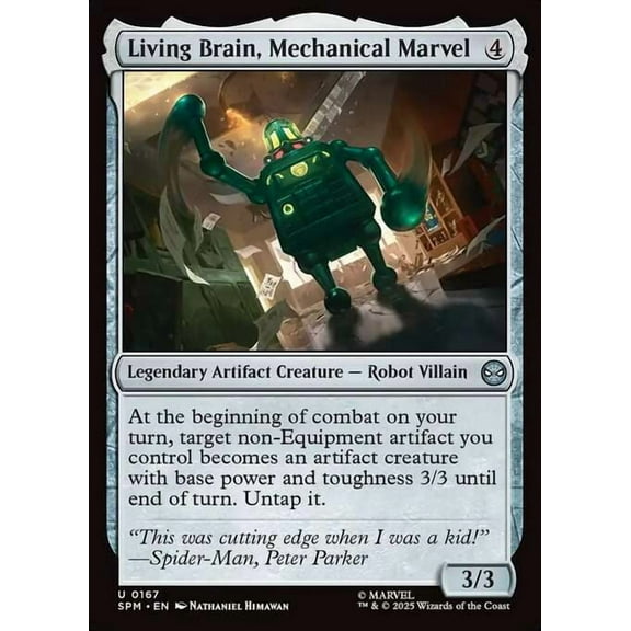 MtG Marvel's Spider-Man Uncommon Living Brain, Mechanical Marvel #167