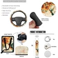 thumbnail image 7 of Yuyamidu Hummingbird Car Seat Covers Set of 13 Pcs Sunflowers Auto Steering Wheel Cover Seatbelt Pads Trash Can Rear View Mirror Cover Cup Coasters Keychain Auto Accessory Interior Decor, 7 of 7