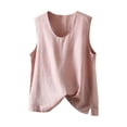 thumbnail image 2 of Junur Cotton Linen Tank Tops for Women Summer 2026 Casual Sleeveless Gauze Shirts Spring Loose Fit Camisole Crew Neck, 2 of 9