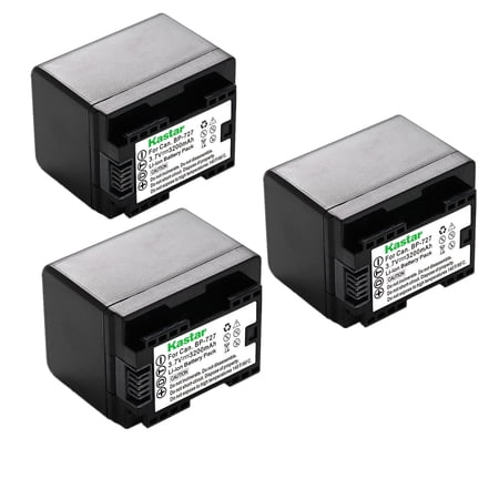 Kastar 3-Pack BP-727 Battery 3.7V 3200mAh Replacement for Canon VIXIA HF M50 HFM50 VIXIA HF M52 HFM52 VIXIA HF M500 HFM500 VIXIA HF R30 HFR30 VIXIA HF R32 HFR32 VIXIA HF R36 HFR36 Camera