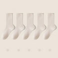 thumbnail image 2 of Tao Tao Women Thin Viscose Bamboo Socks Crew Lightweight Above Ankle Casual Dress Sock For Ladies Bootie Trouser 5 Pairs Multicolor Free Size, 2 of 3