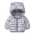 thumbnail image 2 of Hicidod Baby Puffer Jackets Cute Bear Ears Hooded Long Sleeve Light Winter Coats Fashion Solid Color Warm Down Jacket Outwear, 2 of 3