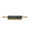 thumbnail image 2 of Fox Run Natural Marble Rolling Pin with Wooden Base, Green, 10 inches, 2 of 8