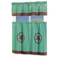 thumbnail image 1 of Orly's Dream 3 Piece Printed Western Texas Star Kitchen/Cafe Curtain with Swag and Tier Window Curtain Set, Turquoise, 1 of 1
