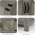 thumbnail image 4 of Farmhouse Coffee Bar Cabinet with Barn Doors, Grey Coffee Bar Stand with Storage, 36 inch Coffee and Tea Bar with Bottom Shelf for Living Dining Room, 4 of 20