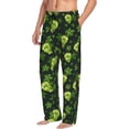 thumbnail image 3 of Mens Pajama Pants - Soft Sleep & Lounge Pants for Men, green leaf Grape Cuteness Casual PJ Bottoms Pants with Pockets, 3 of 5