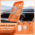 thumbnail image 4 of YINLAI iPhone 17 Pro Case Compatible with Mag-safe,Wavy Frame Hard Translucent Matte Back Shockproof Case for iPhone 17 Pro 6.3",Orange, 4 of 7