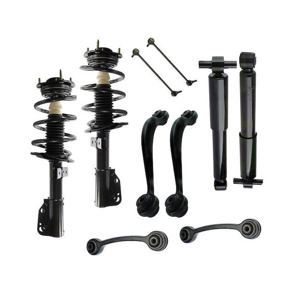 Front and Rear Shock Strut Coil Spring Control Arm Kit - Compatible with 2007 - 2016 GMC Acadia 2008 2009 2010 2011 2012 2013 2014 2015