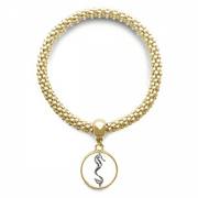 hippocampus marine life black illustration en bracelet round pendant jewelry chain