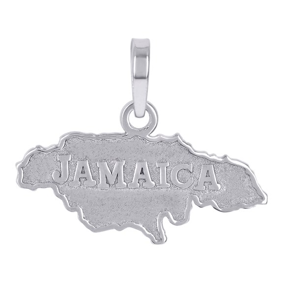 925 Sterling Silver Unisex Jamaica Map Charm Pendant Necklace Pendant for Women - 1.2 Grams