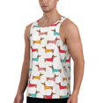 thumbnail image 2 of Wukai Dachshund Dog Puppy Print Men’s Workout Tank Top Sleeveless Muscle T shirt Gym Running Fitness Tank Top-4X-Large, 2 of 7