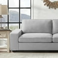 thumbnail image 6 of 88.58'' Linen Three-seat Sofa with Solid Wood Frame, Living Room Chair, Couch for Small Spaces, Removable Back Cushion and Easy Tool, Light Grey, 6 of 10