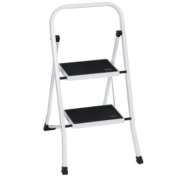 ZENSTYLE Folding 2 Step Ladder Stool w/ Handgrip & Wide Pedal Portable Indoor Outdoor