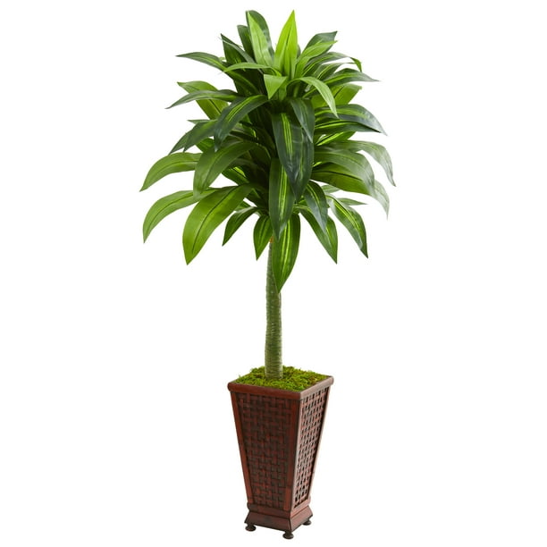 Nearly Natural 4.5-Ft. Dracaena Artificial Plant in Decorative Planter ...