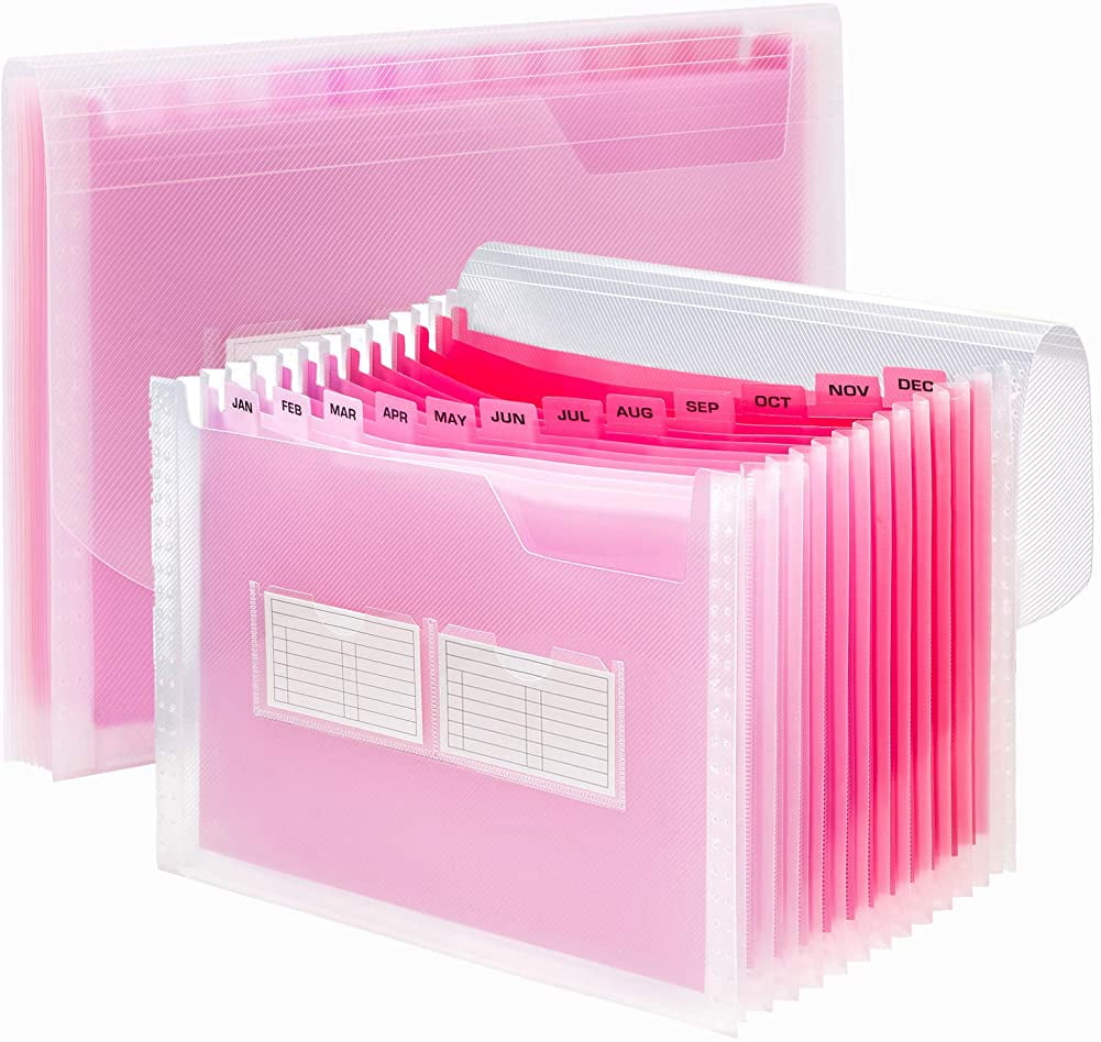 Selm 13 Pockets Expanding File Folder with Sticky Labels. Accordion