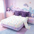thumbnail image 3 of Manfei Cute Cartoon Unicron 7-Piece Twin Bedding Sets,Planet Stars Print Bedding Comforter Set,Purple White Pink Sheet Sets For Girls,Luxury Bedroom Decor Reversible, 3 of 8