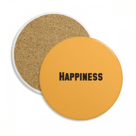 

Happiness Word Inspirational Quote Sayings Coaster Cup Mug Tabletop Protection Absorbent Stone