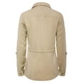 thumbnail image 7 of MixMatchy Women's Color Tencel Zip Up Snap Button Safari Military Anorak Utility Jacket with Pockets, 7 of 7