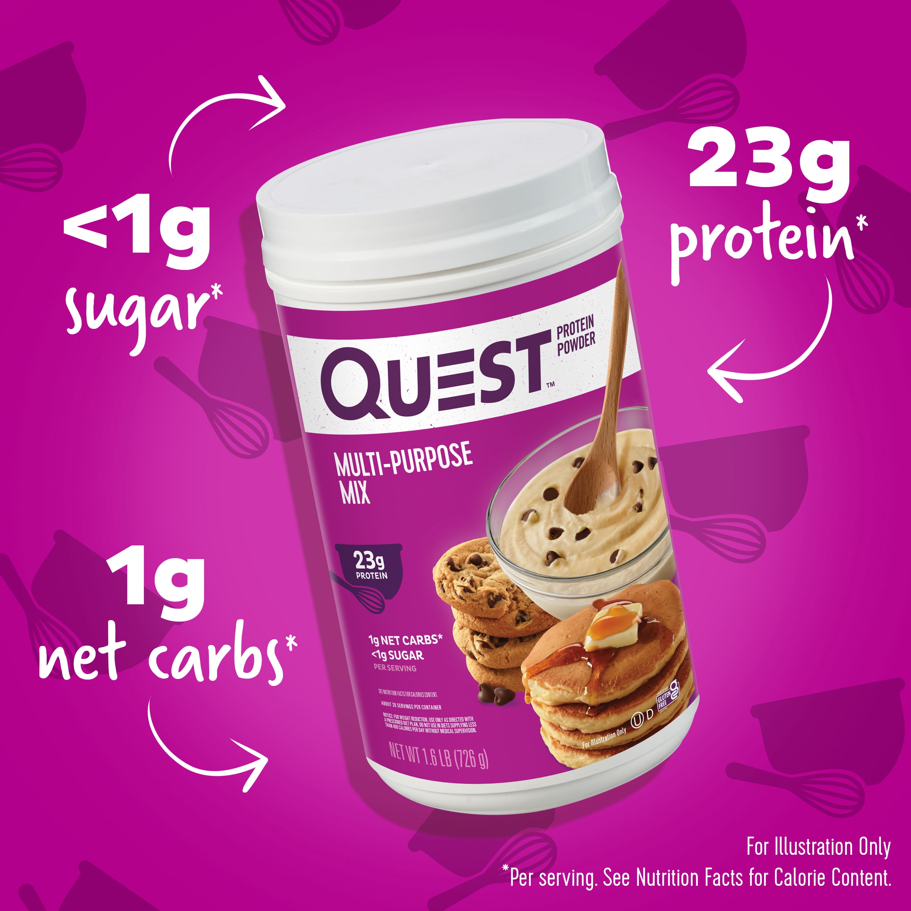 Quest Protein Powder, Multi-Purpose, 23g Protein, 25.6oz, 1.6lb