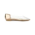 thumbnail image 4 of BLISSFUL STEP Women's Casual Shoes Pointy Toe Clear Rhinestone Ballet Flats Champagne Gold 6, 4 of 9