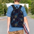 thumbnail image 4 of Lukts Peacock Feathers Pattern 15 Inch Student Backpack, Waterproof Laptop Backpack with Adjustable Shoulder Straps, Lightweight Travel, Campus Backpack, Unisex, 4 of 6