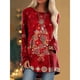 thumbnail image 4 of Camiseta de manga larga con estampado 3D para mujer, ropa de calle de gran tamaño con Árbol de Navidad, muñeco de nieve, Túnica, Tops, 4 of 5