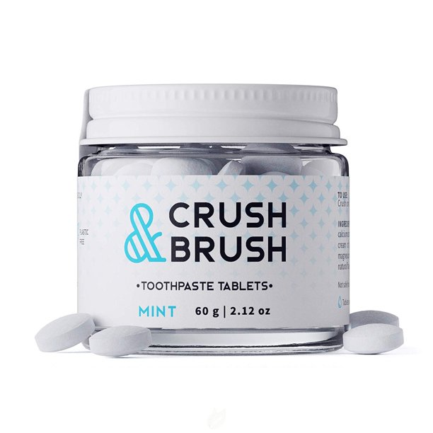 CRUSH & BRUSH Toothpaste Tablet Jar Mint 2.12 OUNCE
