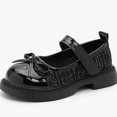 thumbnail image 2 of Viluyesy Girls Mary Janes Kids Bowknot Platform Tweed Patent Leather Shoes Black Size 13 Little Kids, 2 of 5
