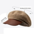 thumbnail image 5 of Yuanlong Womens Beret Hat Vintage Plush Warm Newsboy Cap Curved Brim Fall Winter Windproof Elegant Casual Street Headwear, 5 of 8
