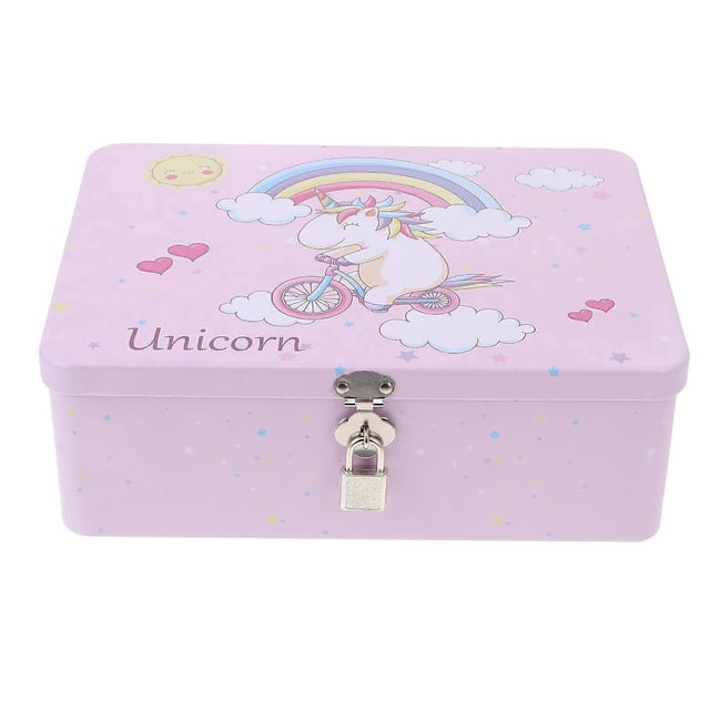 1 Set of Storage Box Retro Style Gift Case with Padlock Keys for Organization