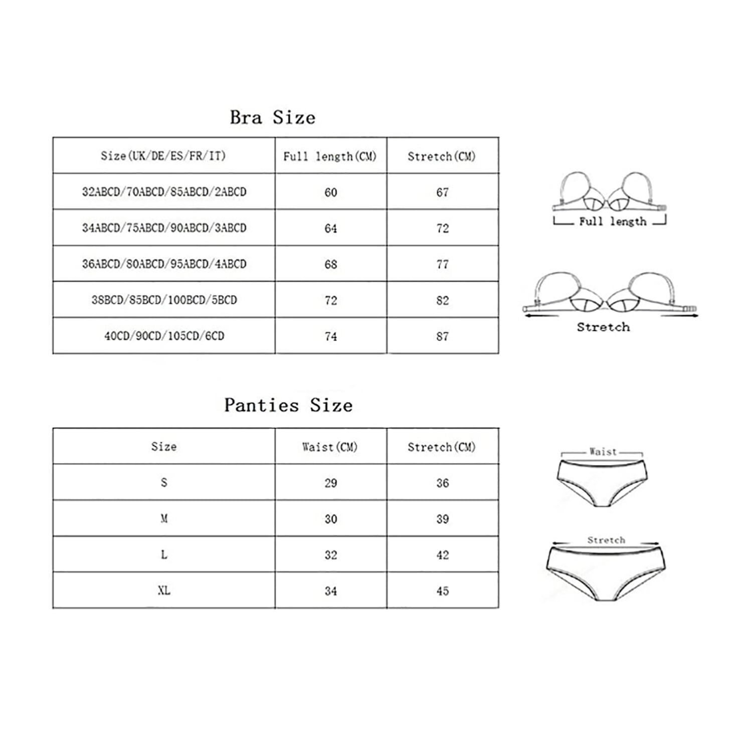 Women Push Up Cotton Bras Set Lace Lingerie Bra and Thong and Garter and Stocking 4pcs