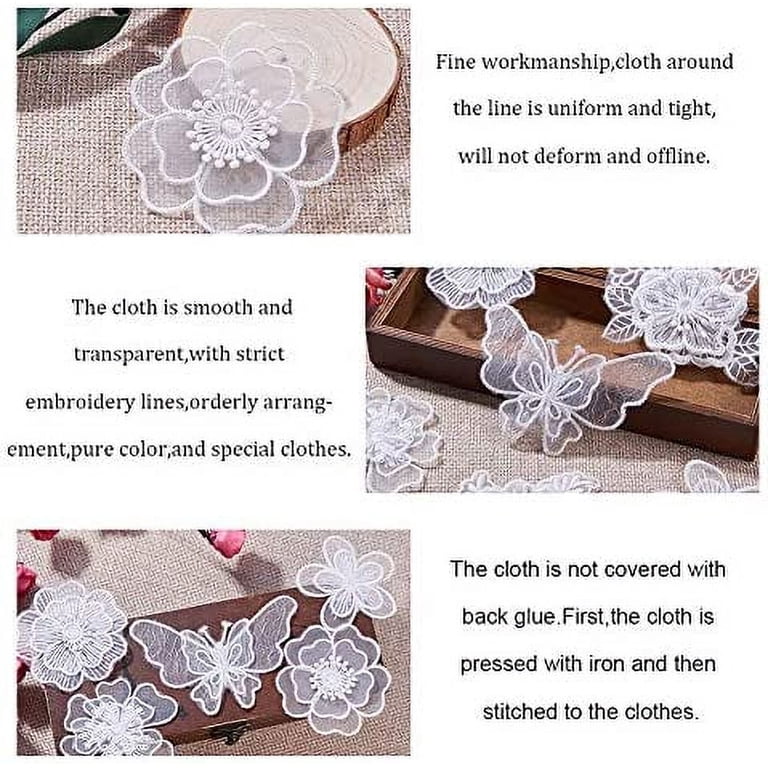Craft Patch DIY Sewing Craft Patches Qililandiy 10pcs White Embroidery Lace Flower ...