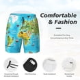 thumbnail image 3 of Kdxio World Map With Animals Landmarks Print Mens Swim Shorts with Mesh Lining, Breathable and Quick-Drying, Adjustable Waist, Privacy Pocket-3X-Large, 3 of 6