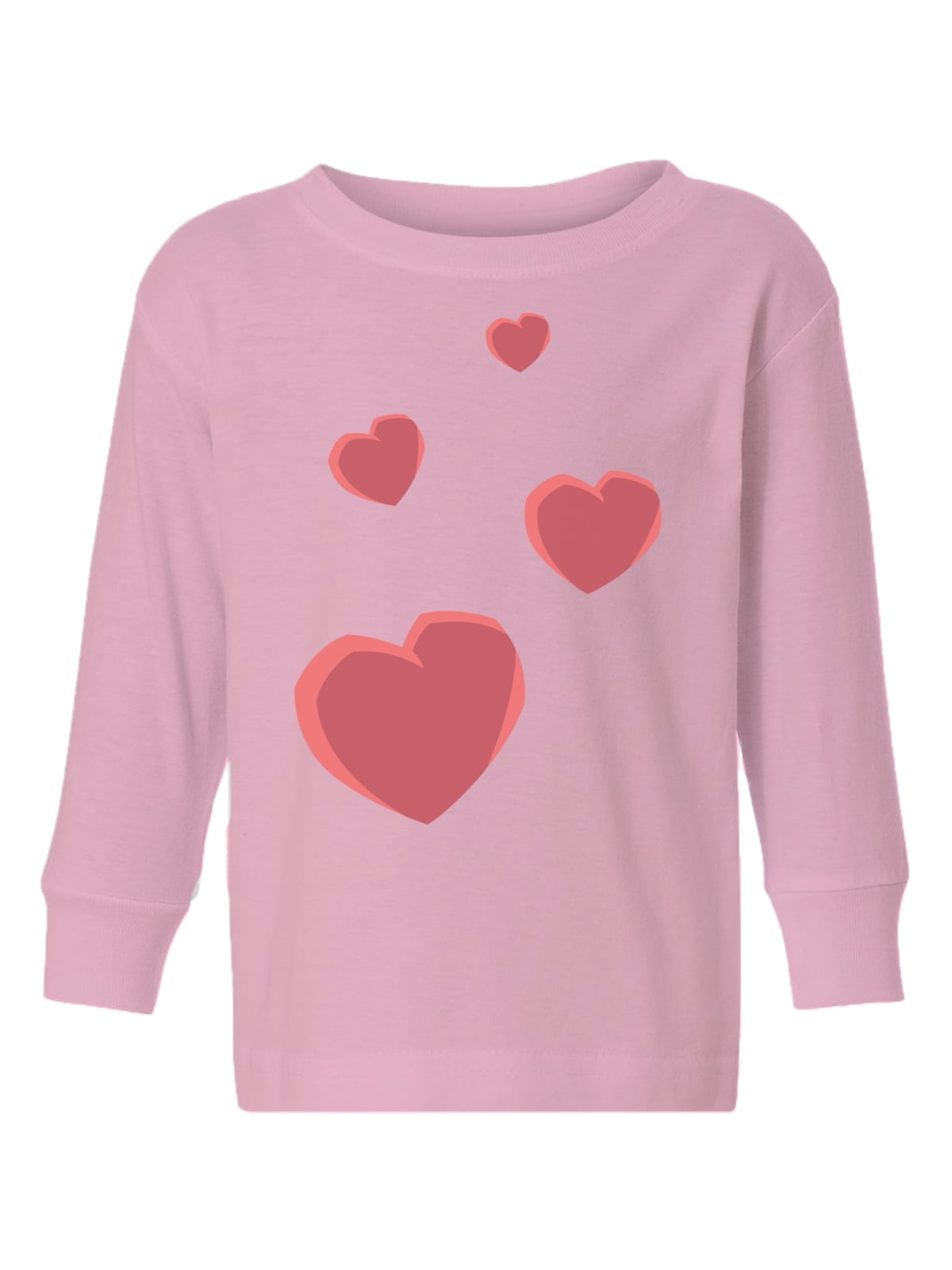 Valentine Toddler Long Sleeve Shirt Red Hearts Kids T-shirt Valentine's ...