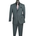 thumbnail image 3 of LUCCI Men's Charcoal Gray 2-Button Classic-Fit Poplin Polyester Suit - NEW - 60L (Big & Tall), 3 of 3