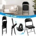 thumbnail image 4 of SUGIFT Padded Seat and Metal Back Folding Chair, Black, 4 Pack, 4 of 8