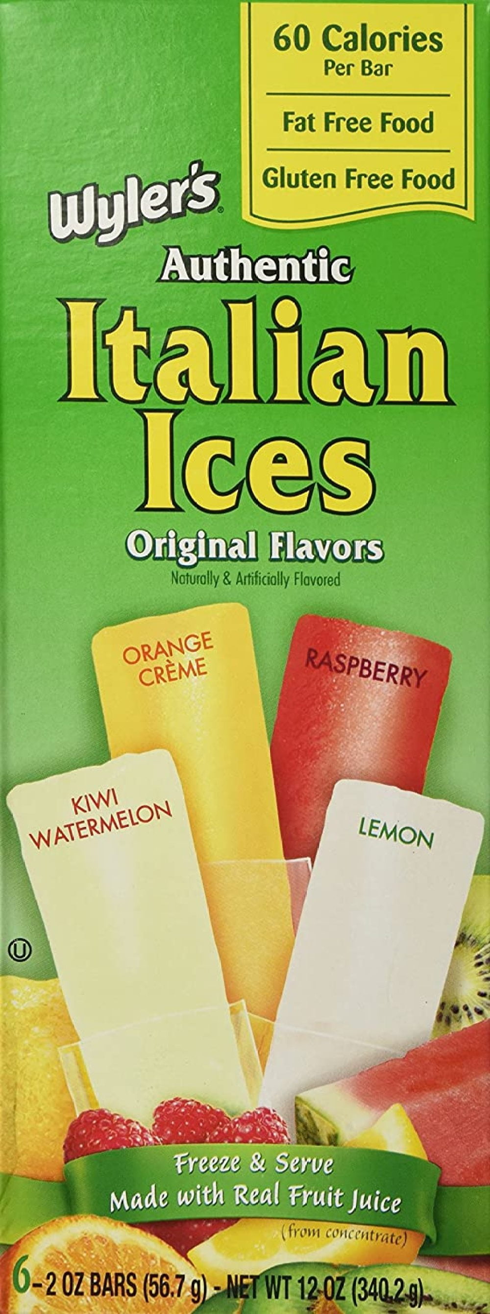 Wylers Authentic Italian Ices Original Flavors(2 Pack)