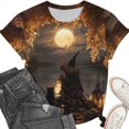 thumbnail image 4 of ClodeEU Women's Halloween Printed T Shirt, Short Sleeved Round Neck Top ,Women's Plus XXXL, 4 of 6
