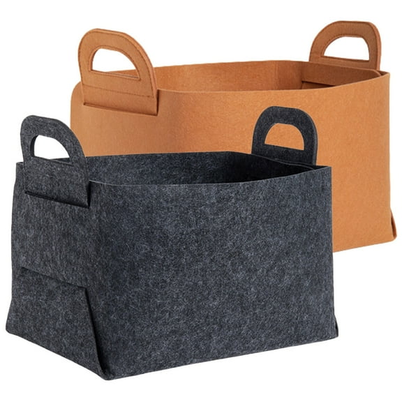 OFFIGAM 2-Pack Felt Storage Crates for Home Organization, Multi-Purpose Organizer Bins for Closet, Shelf, and Sundries