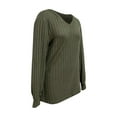 thumbnail image 3 of cfhntfmh Long Sleeve Shirts for Women V Neck Casual Tunic Tops Lightweight Ribbed Knit Sweaters Fashion Fall Clothes, 3 of 5