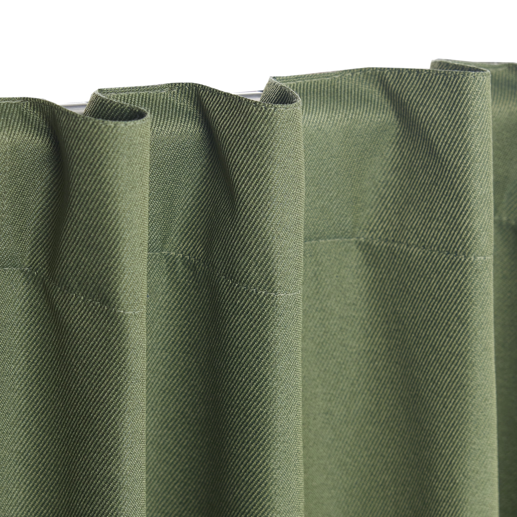 Mainstays Green Solid Blackout Rod Pocket with Back Tabs Curtain Panel Pair, Set of 2, 30" W x 63" L