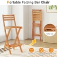 thumbnail image 4 of Barara King Acacia Wood Outdoor Bar Height Chair 2-Piece Patio Chair with Backrest Footrest for Backyard Balcony Garden Deck Outdoor Seating, Natural, 4 of 4