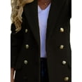 thumbnail image 4 of Women Fall Winter Wool Coats Double Breasted Midi Peacoat Trench Coats Black M, 4 of 6