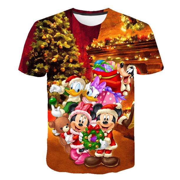 Summer Kids Mickey Mouse T-Shirts Fashion Boys Girls Tees Tops Children Disney Short Sleeves Cartoon Casual T Shirts 4-14 Years9T Gao Jinjia LED