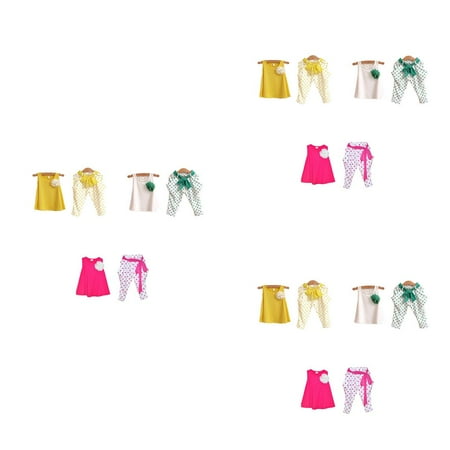 

wrea 3pcs Girl Summer Vest Pants Set Baby Girl Sleeveless Top Children Dots Printing Lace up Three Quarter Pants