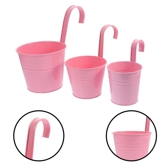 Milisten 3Ud De Jardinería En Hierro Rosa Para Colgar Plantas Y