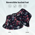 thumbnail image 6 of PAYOHTO Floral Pattern Balck Bucket Hats for Women Men, Beach Summer Outdoor Fisherman Hat for Boy Girl, 6 of 8
