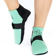 Cold/Hot Therapy Socks - 6 Gel Packs/Pair, Compression Strap Plantar Faciitis - Arch Support - Foot Pain Relief - Neuropathy - Achilles - Storage Bag For Woman/Man - Foot Health (Small/Medium) Small/Medium (1 Pair)